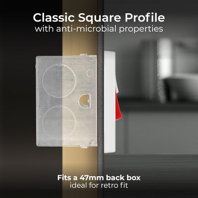 BG 970 Moulded Square Edge | White | 45A Switch 13A Switched Socket Neon Cooker Control Unit by British General (BG-970)