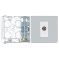 BG Screwless Polished Chrome 1 Gang Satellite Socket FPC64 with 35mm Steel Back Box