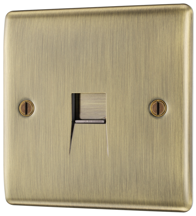  NABBTS1 Front - This secondary telephone socket from British General uses a screw terminal connection and should be used for an additional telephone point which feeds from the master telephone socket.