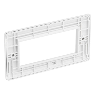 BG White 4 Gang Faceplate with 45W USB A+C Charger Modules – Black Insert