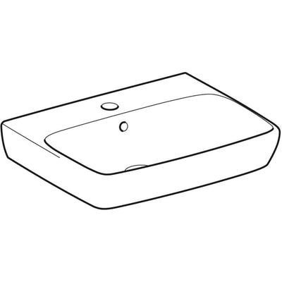 Geberit Selnova Square Countertop Basin 550mm - 1 Tap Hole - 501.462.00.6 by Geberit (Geberit-501.462.00.6)