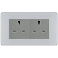 BG Screwless Polished Chrome 4 Gang 13A Unswitched Socket - FPC4GUSSG