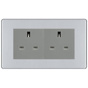 BG Screwless Polished Chrome 4 Gang 13A Unswitched Socket - FPC4GUSSG by British General (BG-FPC4GUSSG)