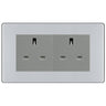 BG Screwless Polished Chrome 4 Gang 13A Unswitched Socket - FPC4GUSSG by British General (BG-FPC4GUSSG)