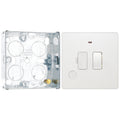 BG Evolve Pearlescent White 13A Switched Spur + Neon PCDCL52W with 25mm Steel Back Box