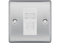 BG Nexus Metal Brushed 1 Gang RJ45 Data Socket NBSRJ451 White Insert