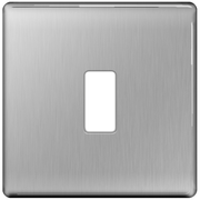 BG Nexus GFBS1 Grid Brushed Steel 1 Gang Front Plate by British General (BG-GFBS1-1)