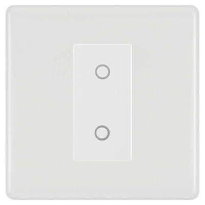 BG Nexus White Moulded Single Secondary Touch Dimmer Switch by British General (BG-8EMS1+EMTDSW)