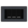 BG Evolve Matt Grey 3 Gang Master Telephone Socket, Screw Terminal - Black Insert