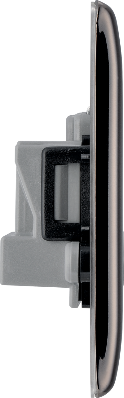 BG NBN29B Nexus Metal 5A, Unswitched Socket Round Pin - Black Nickel