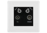 BG White Moulded TV/FM/2x SAT Quadplex Socket – Black Insert by British General (BG-NWMTVFMSAT2B)