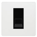 BG Evolve Pearlescent White Single RJ11 Telephone Socket PCDCLRJ111 - Black Insert