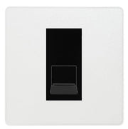 BG Evolve Pearlescent White Single RJ11 Telephone Socket PCDCLRJ111 - Black Insert by British General (BG-PCDCLRJ111B)