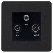 BG Evolve Matt Black TV/FM/SAT Socket PCDMBTRIB by BG Evolve (BG-PCDMBTRIB)