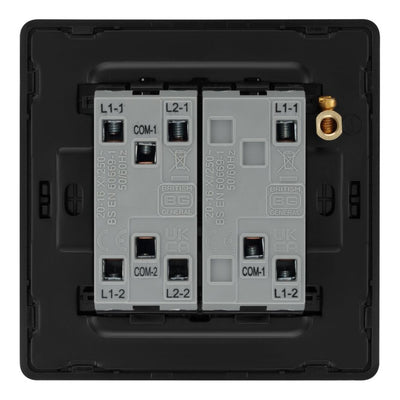 BG Evolve Matt Grey 2 Way Triple Edge to Edge Rocker Switch PCDMG43EB with 25mm Steel Back Box