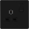 BG Nexus Flatplate Screwless Matt Black Single Socket FFB21B Black Insert 13 Amp by British General (BG-FFB21B-1)