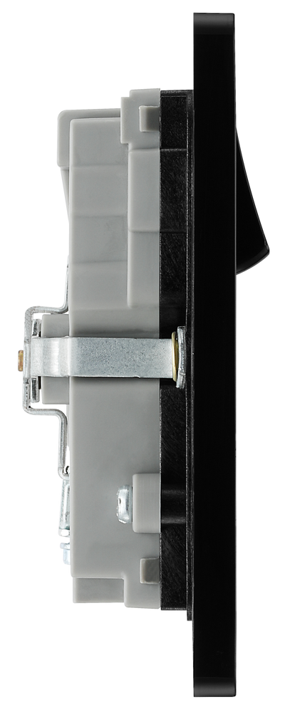 BG Evolve PCDSB22U3B Satin Brass 2 Gang 13A 2x3.1A Socket-Black Insert