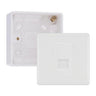 BG White Moulded Single RJ11 Telephone Socket Euro Module with 32mm Back Box - White Insert by British General (BG-EMRJ11W-1G-32)