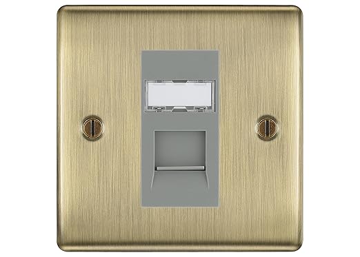 BG Nexus Antique Brass Single 1 Gang RJ45 Data Socket
