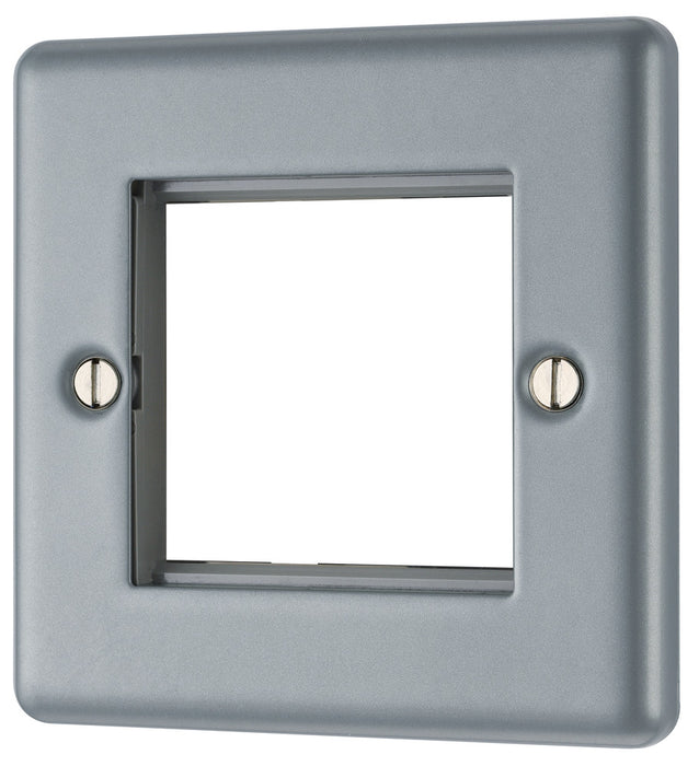 Metal Module Front Side BG MC5EMS2 Metal Clad | 2 Module Square Euro Module Front