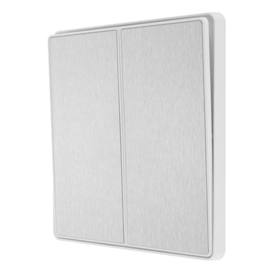 BG Evolve Brushed Steel 2 Way Double Edge to Edge Rocker Switch PCDBS42EW with 35mm Steel Back Box