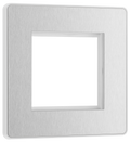 BG PCDBSEMS2W Brushed Steel Evolve 2 Euro Module Front Plate - White Insert