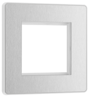 BG PCDBSEMS2W Brushed Steel Evolve 2 Euro Module Front Plate - White Insert by British General (BG-PCDBSEMS2W-Shopify-SA_1)