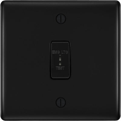 BG Nexus Metal Matt Black 2 Way Single Pole Emergency Key Switch NFB12EL