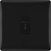BG Nexus Metal Matt Black 2 Way Single Pole Emergency Key Switch NFB12EL by British General (BG-NEXUS-MB-1GANG-2Way-EMG-LTG-TEST)