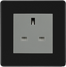 BG Flatplate Screwless Matt Black 13A Unswitched Socket FFB23G by British General (BG-FFB23G)