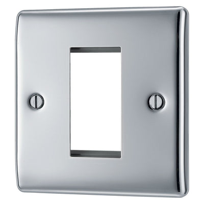 BG Nexus Polished Chrome Single Secondary Telephone Socket, Screw Terminal - Grey Insert