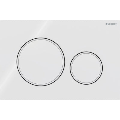Geberit Sigma20 Round WC Dual Flush Plate - White / Matt White - 115.882.11.1