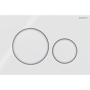 Geberit Sigma20 Round WC Dual Flush Plate - White / Matt White - 115.882.11.1 by Geberit (Geberit-115.882.11.1)