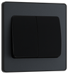 BG PCDMG42WB Matt Grey Evolve 2 Gang 20A 16AX 2 Light Switch-Black Insert by British General (BG-PCDMG42WB-Shopify-SA_1)