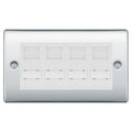 BG Nexus Polished Chrome 4 Gang RJ45 CAT6 Data Socket White Inserts
