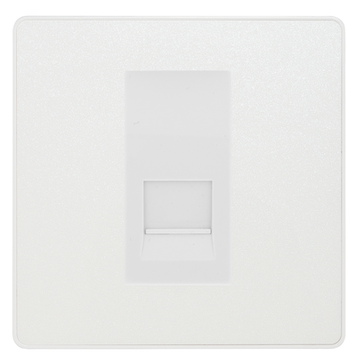 BG Evolve Pearlescent White Single Master Telephone Socket, Screw Terminal - White Insert by British General (BG-PCDCLBTMS1W)