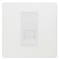 BG Evolve Pearlescent White Single Master Telephone Socket, Screw Terminal - White Insert