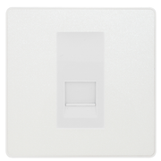 BG Evolve Pearlescent White Single Master Telephone Socket, Screw Terminal - White Insert by British General (BG-PCDCLBTMS1W)