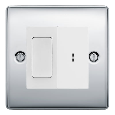 BG Nexus Polished Chrome 2 Way Single Pole Key Switch with 2 Way Single Pole Switch, Key Included - White Insert