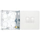 BG Evolve Pearlescent White 20A 16AX 2 Way Double Light Switch PCDCL42W with 25mm Steel Back Box