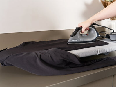 Corby Sutton Table Top Ironing Centre in Light Grey with Sherwood 1200W Steam Iron - UK Plug