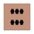 BG Evolve Polished Copper 6 Gang Trailing Edge LED Dimmer Light Switch 2 Way Custom Switch