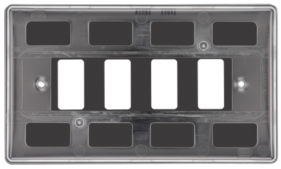 BG RNAB4 Nexus Metal Antique Brass 4 Module Grid Front Plate by British General (BG-RNAB4)