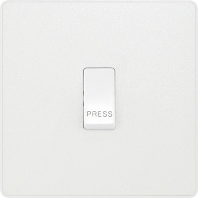 Switches: BG Evolve Pearlescent White Screwless Switches & Sockets White Insert Full Range PCDCL12W - Single Light Switch 20A by British General (BG-EVOLVE-PEARLESCENT-WHITE-PCDCL12W)
