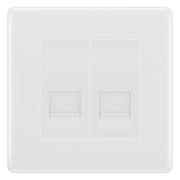 BG White Moulded Double Master Telephone Socket – White Insert by British General (BG-NWMBTM2W)