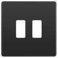 BG RPCDBC2B Evolve Grid Black Chrome 2 Module Square Front Plate - Black Trim