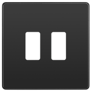 BG RPCDBC2B Evolve Grid Black Chrome 2 Module Square Front Plate - Black Trim by British General (BG-RPCDBC2B-Shopify-SA_1)