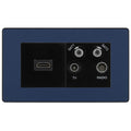 BG Evolve Matt Blue 4G Faceplate with HDMI + TV/FM/SAT Module - Black Insert