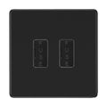BG Screwless Matt Black 2 Gang Unswitched Fused Spur 13 Amp Connection Unit
