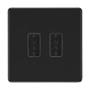 BG Screwless Matt Black 2 Gang Unswitched Fused Spur 13 Amp Connection Unit by British General (Screwles-MB-2G-UNSWITCHED-FUSED-SPUR-13A)